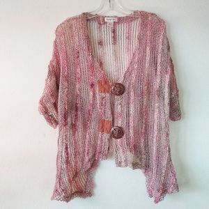 Monroe & Main Open Knit Button Front